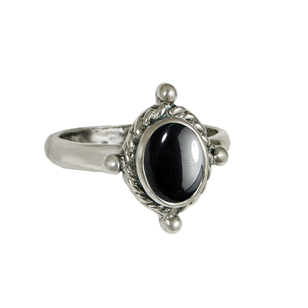 Sterling Silver Ring With Hematite Size 7 Sterling Silver Ring With Hematite Size 7